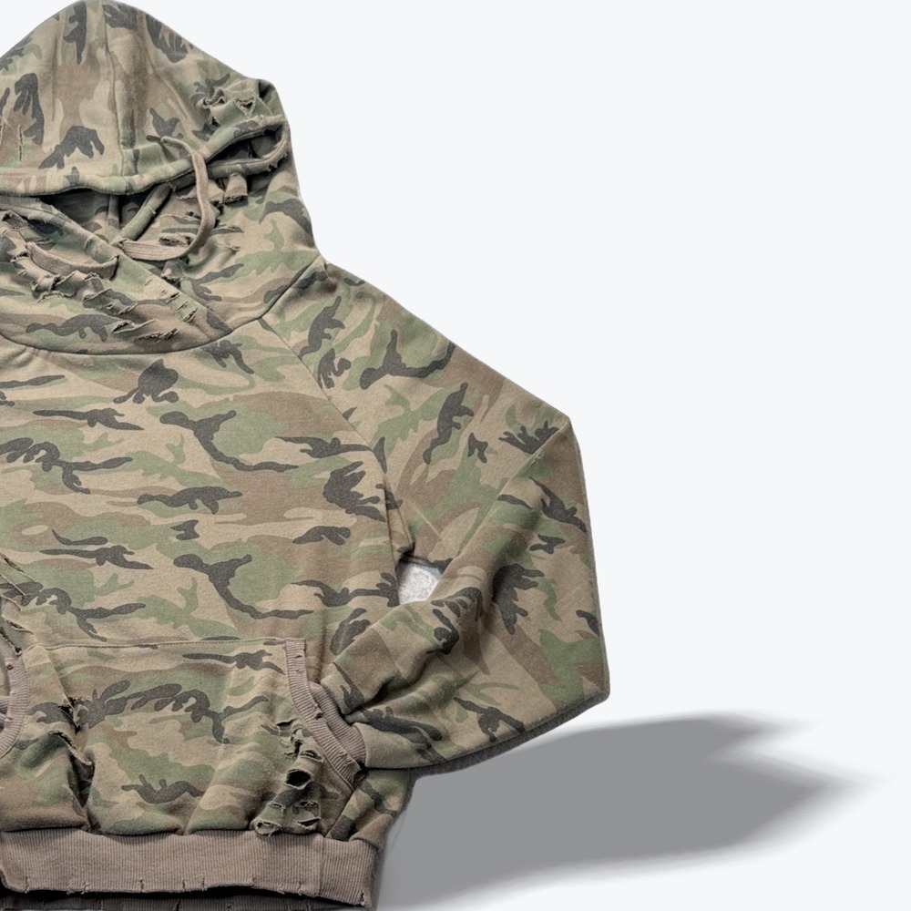 Dance & Marvel Camo Cropped‎ Cropped Hoodie Distressed Edgy Grunge Womens Small